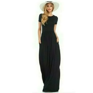 Plus Size Every Day Essential Black Maxi Dress.